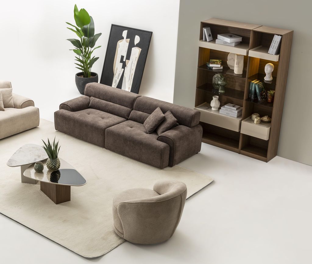 Modernes Wohnzimmer-Set – Sofa, Sessel, Tische und Vitrine für Ihr Zuhause