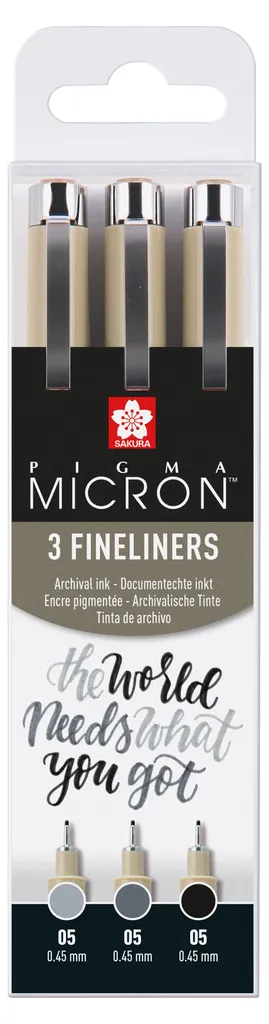 Set Sakura Pigma Micron 05 idéal pour dessin technique noir et gris 6u