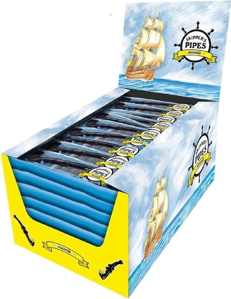 Skipper's Pipes Seasalt 60x17g - Lakritzpfeifen Produktbild 
