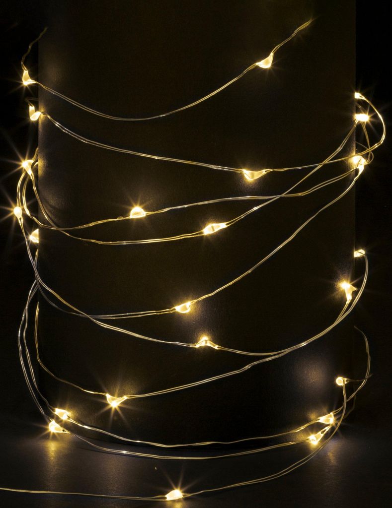 Christbaum-Lichterkette warmes Licht goldfarben 10 m - Einheitsgröße