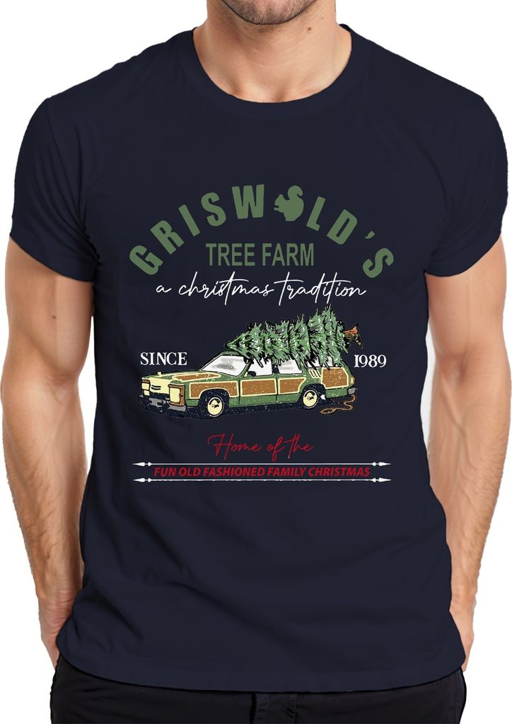 Griswold's Tree Farm Family Christmas - Weihnachten Xmas Herren T-Shirt, Navy, S