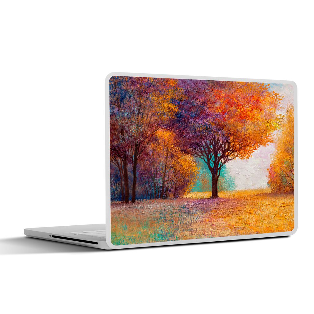 MuchoWow Laptop Aufkleber Sticker Cover Ölgemälde - Baum - Farben 25x18 cm - Laptop-Deko