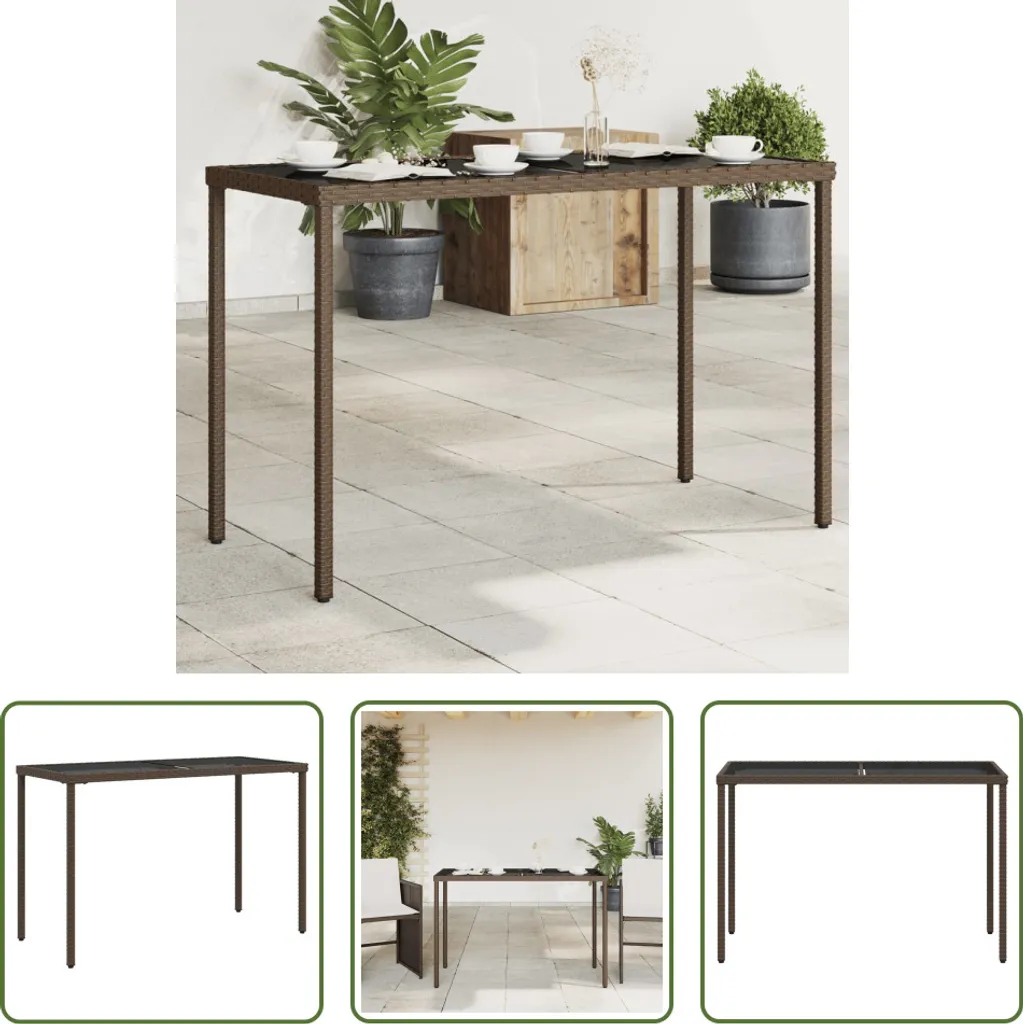 Arredo Giardino: Tavolo 115x54x74 cm in Rattan Sintetico Marrone
