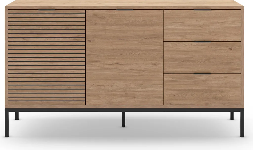 Buffet Ariel 140 cm : gagnez de la place avec 3 tiroirs et 2 portes