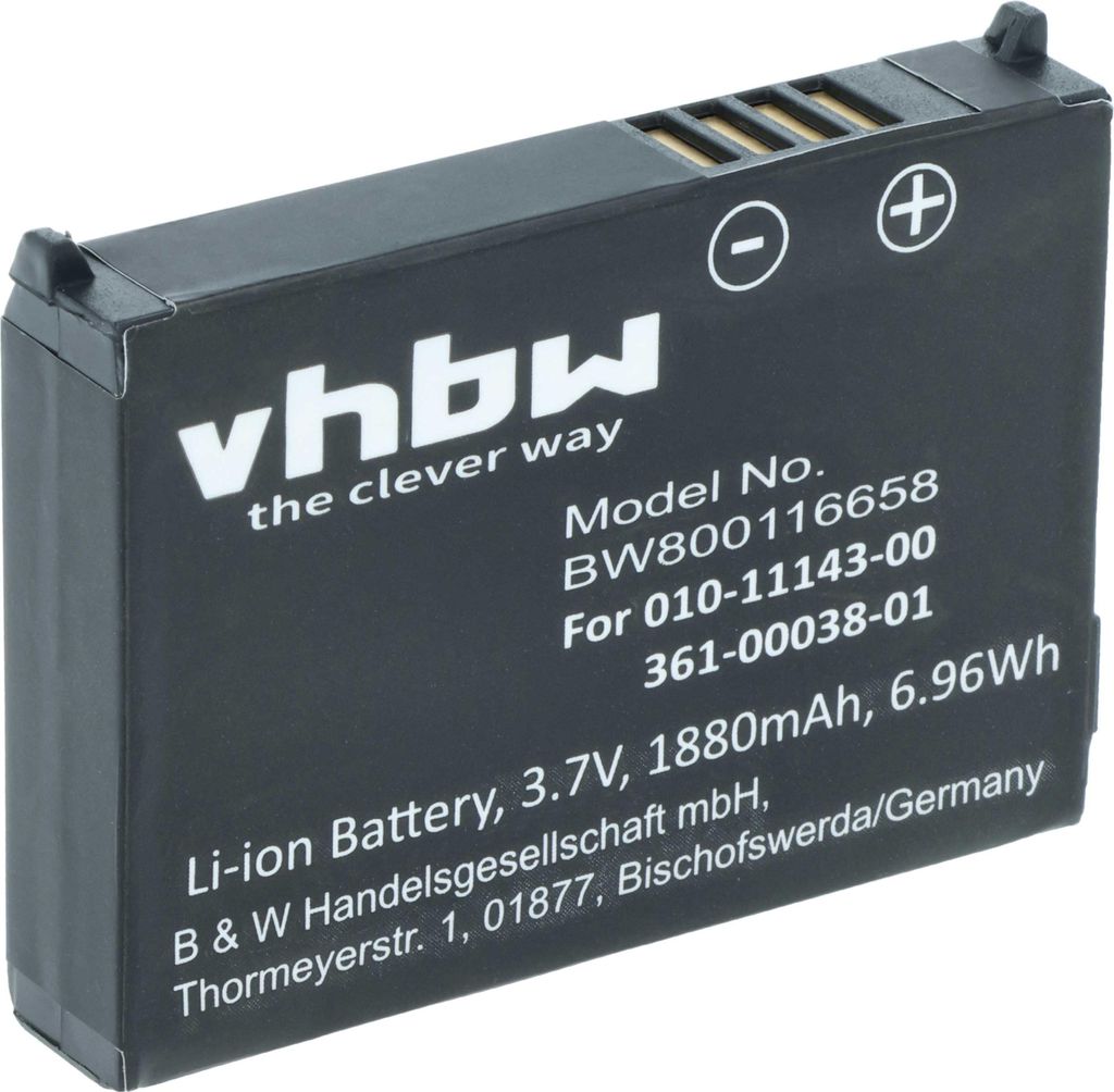 vhbw Akku kompatibel mit Garmin Zumo 660LM, 650, 210 CE, 600, 660, 220, 665LM, 665, 210 GPS Navigation Navi (1880 mAh, 3,7 V, Li-Ion)