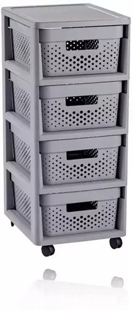 Rollregal KETER Curver Infinity 4 x 11 L, hellgrau
