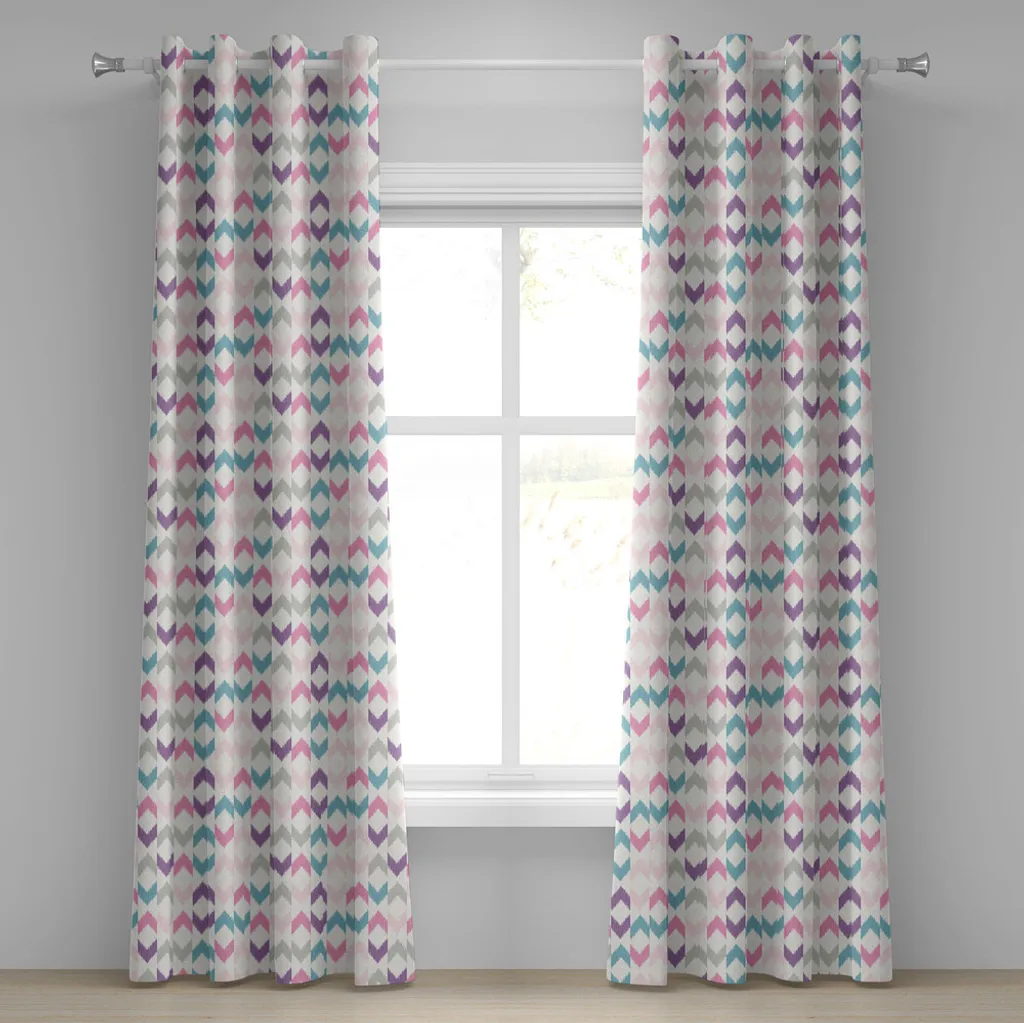 Tenda Geometrica ABAKUHAUS 280x175 cm - Chevron Ikat Boho Viola Rosa