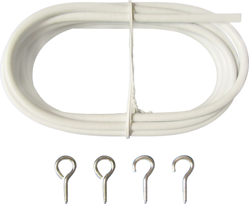 10FT Gardinendraht mit 4 Haken DIY Gardinenstange Bild Aufhaengedraht Draht Aufhaengeschnur