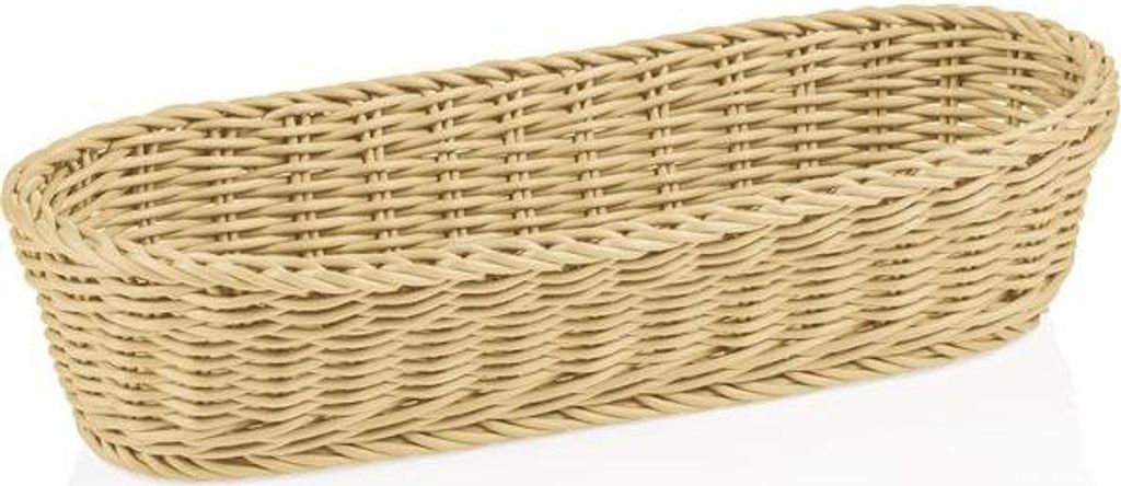 8x Baguettekorb Weaver Pro Systemkörbe, 40 x 16 x 8 cm, oval, hellbeige, Polypropylen, BPA frei