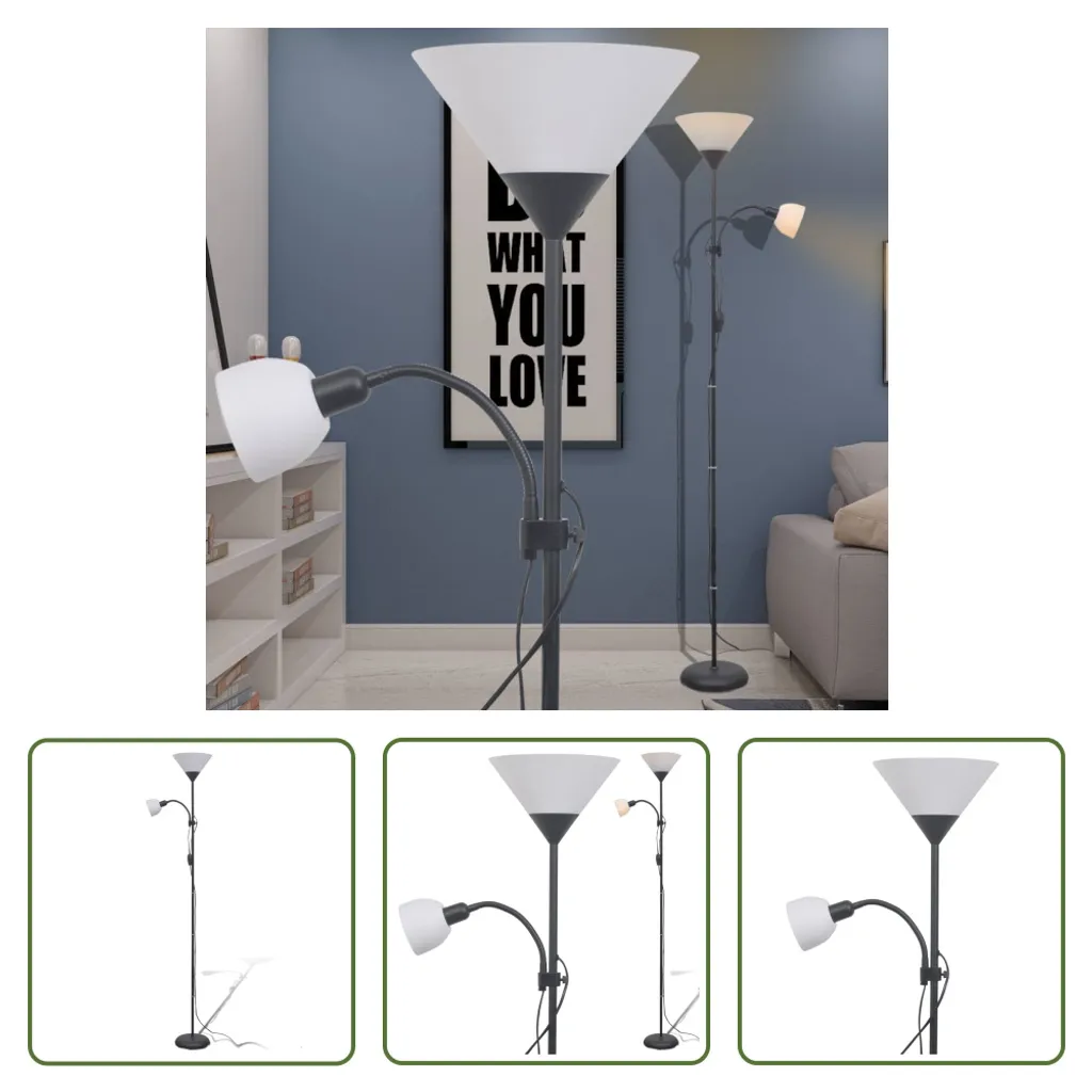 Lampadaire noir minimaliste haute performance avec éclairage modulable