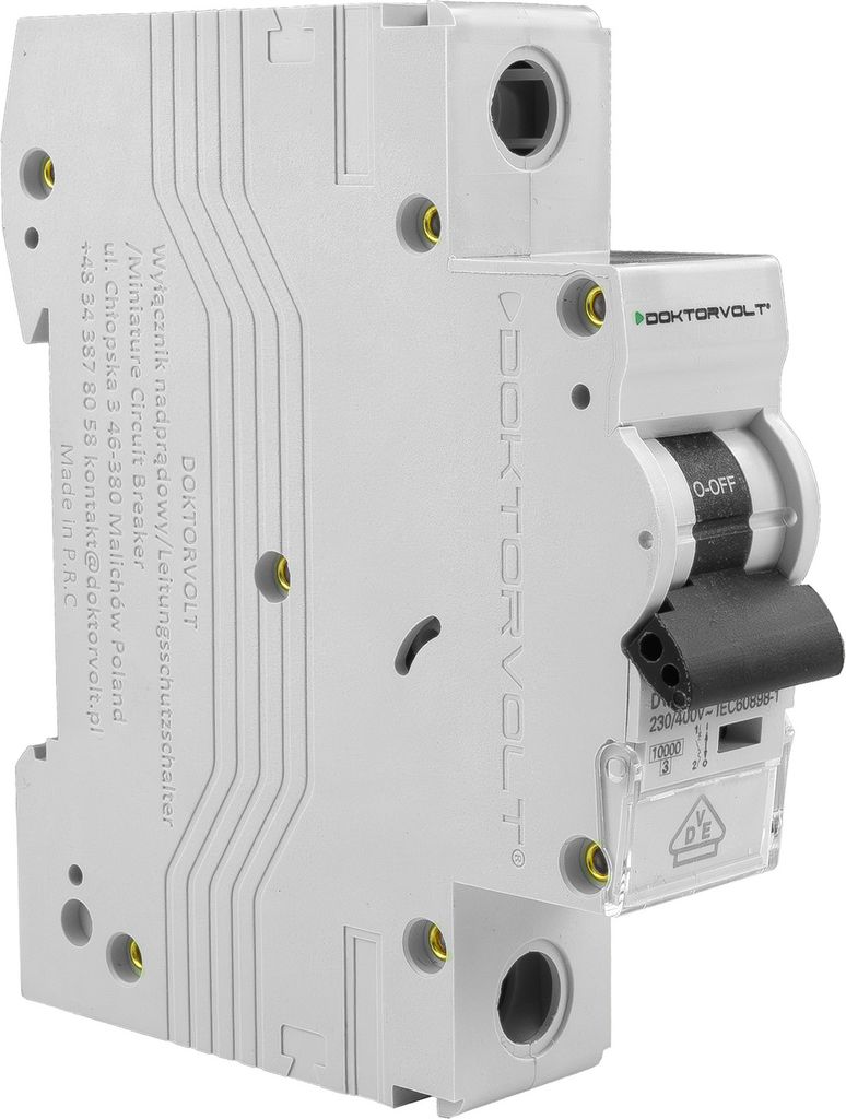 Leitungsschutzschalter MCB 10kA 1P 16A VDE Typ C LS-Schalter Doktorvolt DV-3646