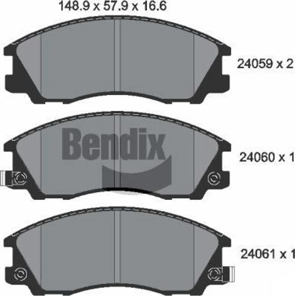 Jeu de Plaquettes de Frein à Disque BENDIX pour Hyundai Terracan