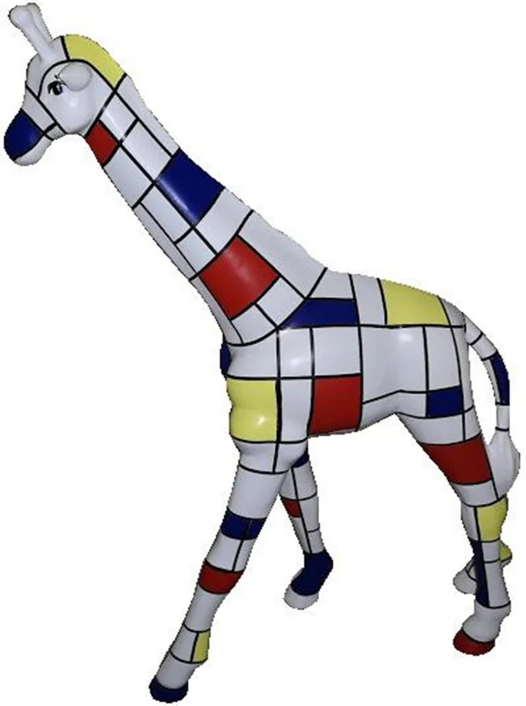 Statue de Girafe en Résine : Sculpture Girafe Design Moderne 80cm