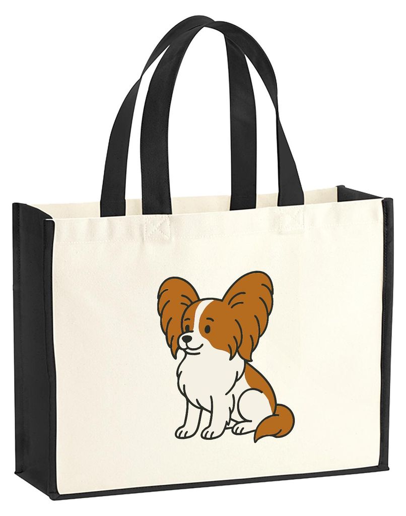 Huuraa Jutetasche Papillon Comic Papi 21 Liter Black Jute und Baumwolle Einkaufstasche Geschenkidee