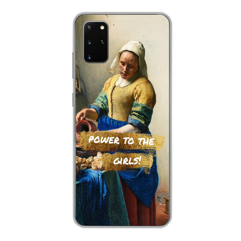 MuchoWow Handyhülle Schutzhülle Hülle für Samsung Galaxy S20 Plus Milchmädchen - Gold - Zitate - Gemälde - Alte Meister Silikon Softcase Ha...