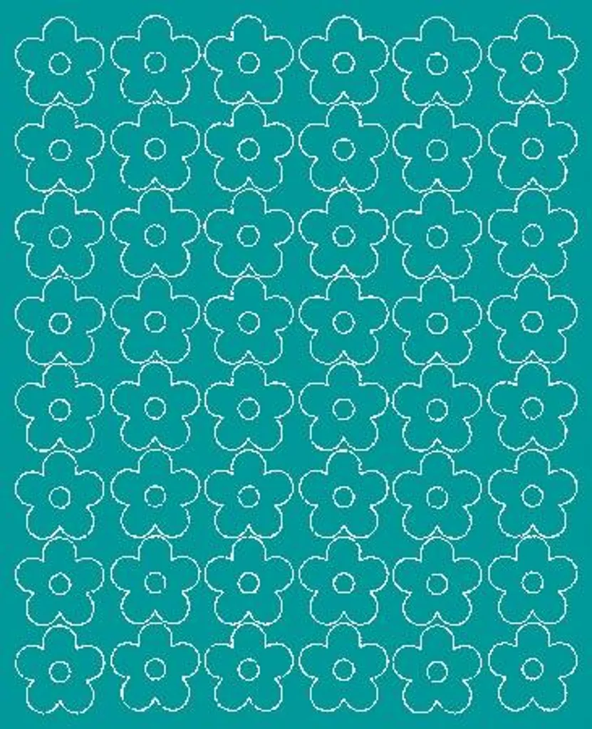 Decorazioni Murali Fiori Turchesi 3cm - 48 Adesivi Murali Lucidi DIY