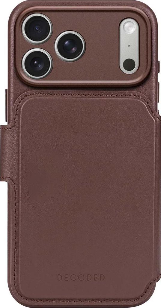 DECODED 2-in-1 Lederhülle für iPhone 17 Pro Max, Abnehmbare Wallet, Premium ECCO Leder, Kompatibel mit Magsafe, Fallschutz, Kratzfest, Braun