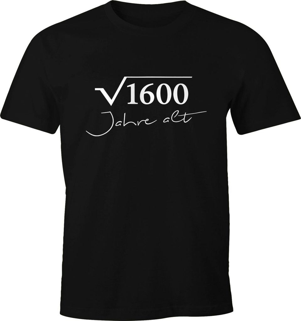 Herren T-Shirt Geburtstag Wurzel Mathe Geschenk Fun-Shirt Moonworks 40 schwarz M