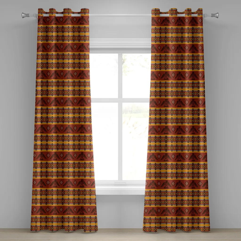 Rideau tribal en tissu premium ABAKUHAUS motifs artistiques tradition