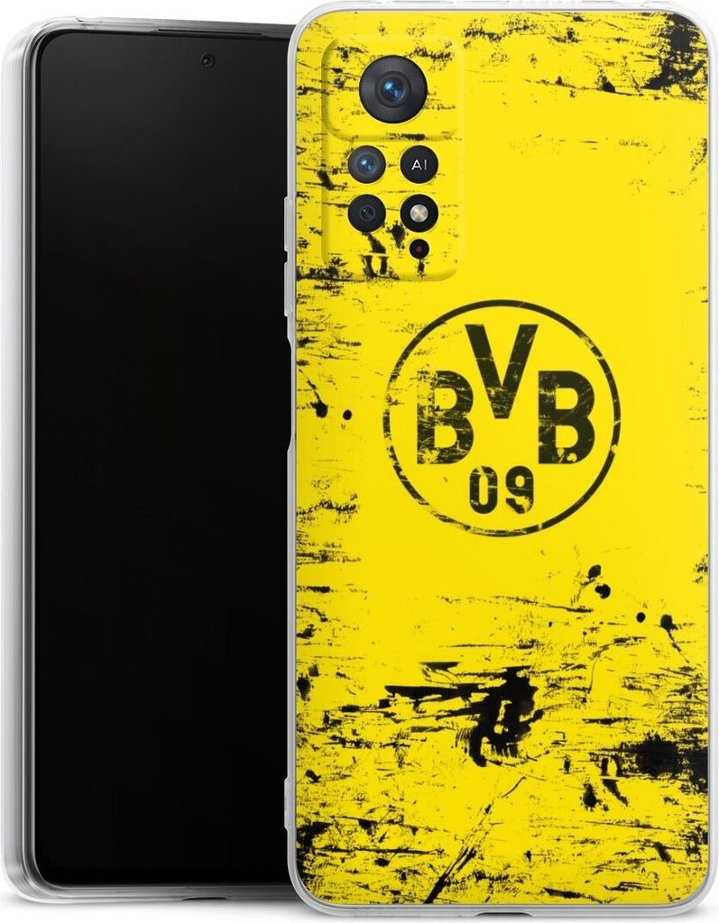 DeinDesign Handyhülle für Xiaomi Redmi Note 11 Pro 4G Silikon Hülle Case Smartphone Schutzhülle BVB Borussia Dortmund Offizielles Lizenzprodukt