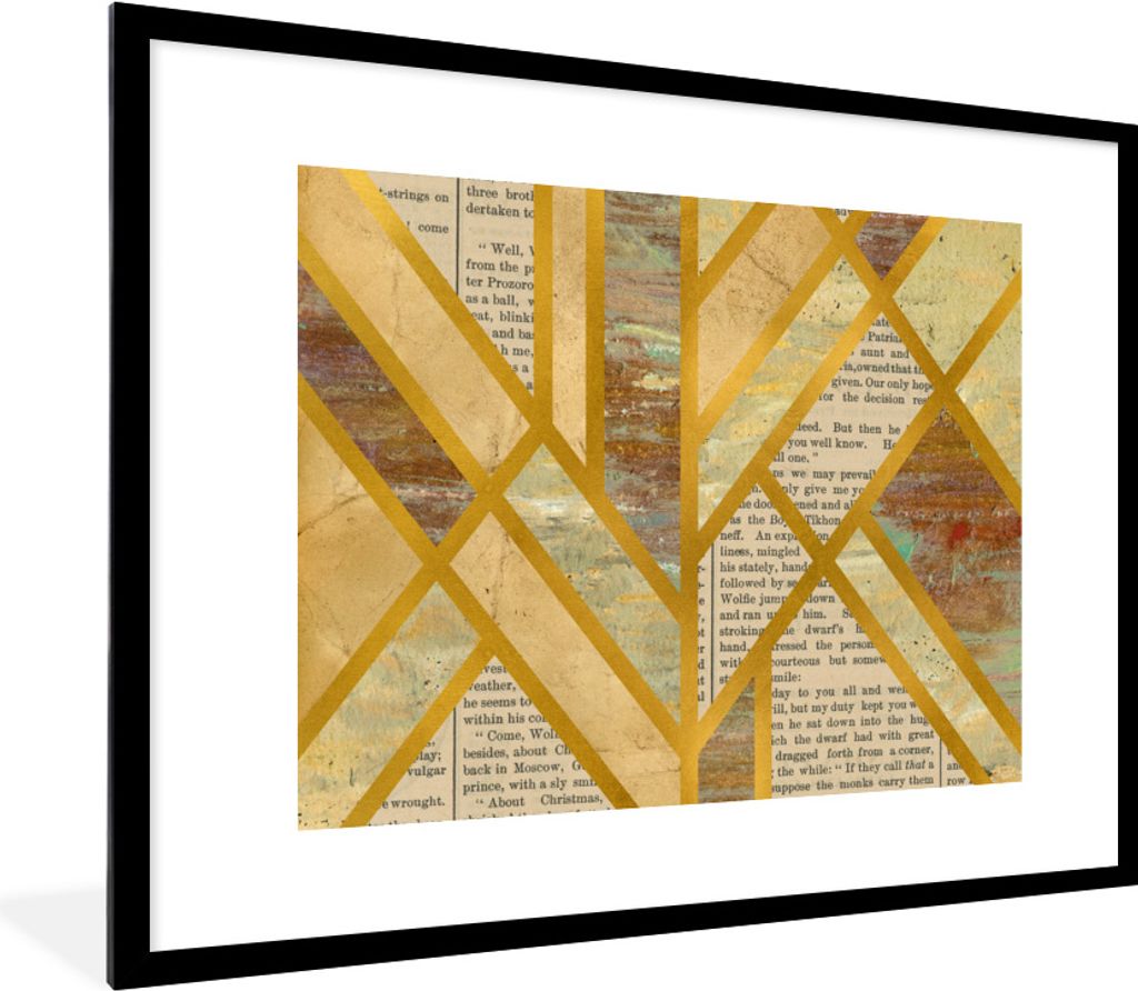 MuchoWow Gerahmtes Poster Vintage - Luxus - Design 80x60 cm - Poster mit Schwarzem Bilderrahmen Wandposter Rahmen Foto Bilder - Schlafzimmer-Deko...