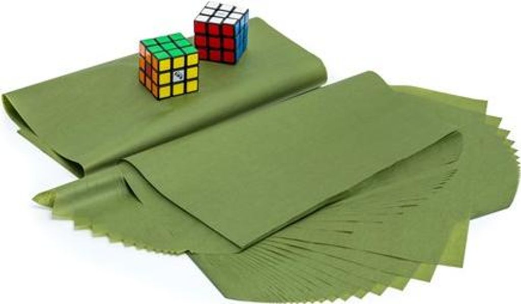 Glattes Bibula-Papier 20 g, 50 x 70 cm, olivgrün – Dekorpapier – 100 Blatt