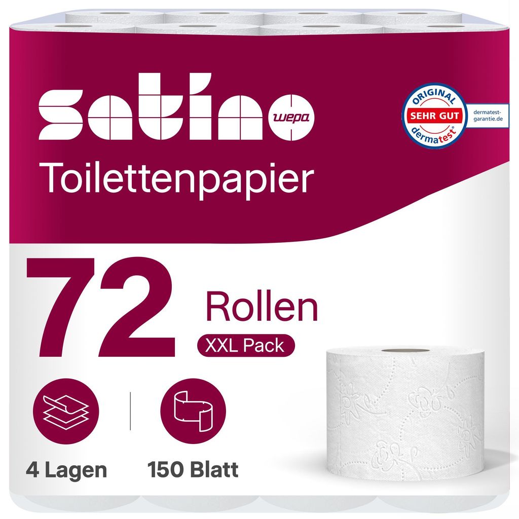 72 Rollen Toilettenpapier 4lagig – super soft dank 100% Produktbild 