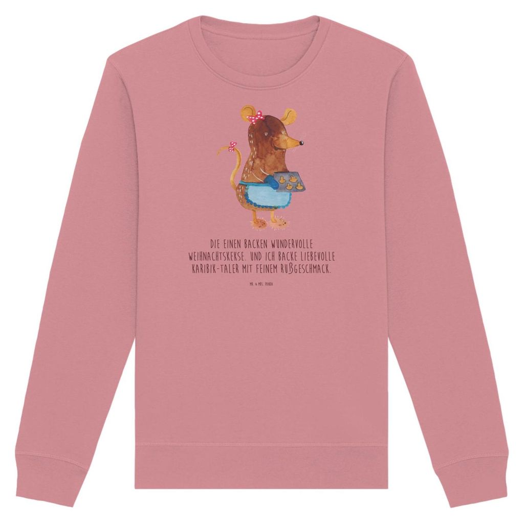 Mr. & Mrs. Panda Baumwoll Pullover Maus Kekse Größe XL - Canyon Pink - Geschenk, Backen, Pulli, Weihnachten, Plätzchen, Winter, Bio, Sweater, Sw...