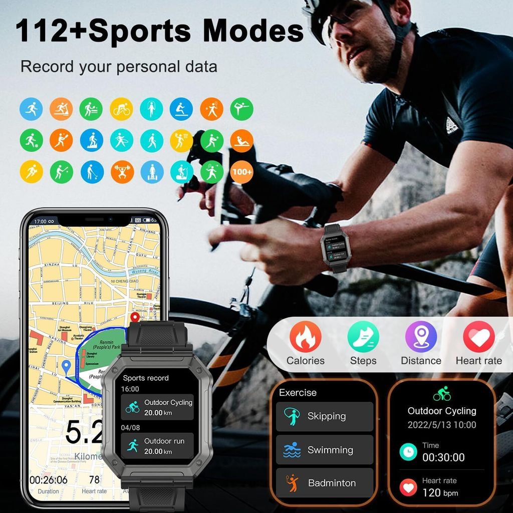 Smartwatch, Fitness-Tracker, Militär-Smartwatches, digitale Produktbild 4