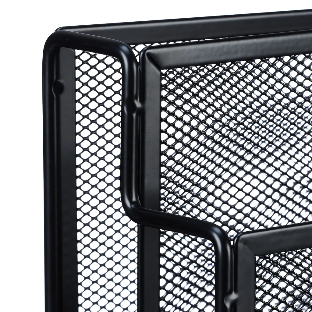 Relaxdays Porte-revues en métal robuste avec 4 compartiments noirs - 6