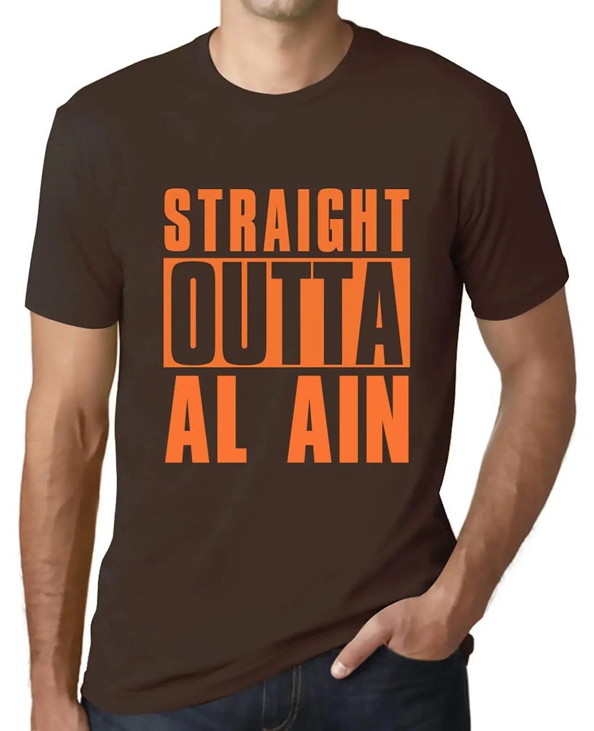 Herren Grafik T-Shirt Direkt aus Al Ain – Straight Outta Al Ain – Öko-Verantwortlich Vintage Jahrgang Kurzarm Lustige Druck Geburtstag Geschen...