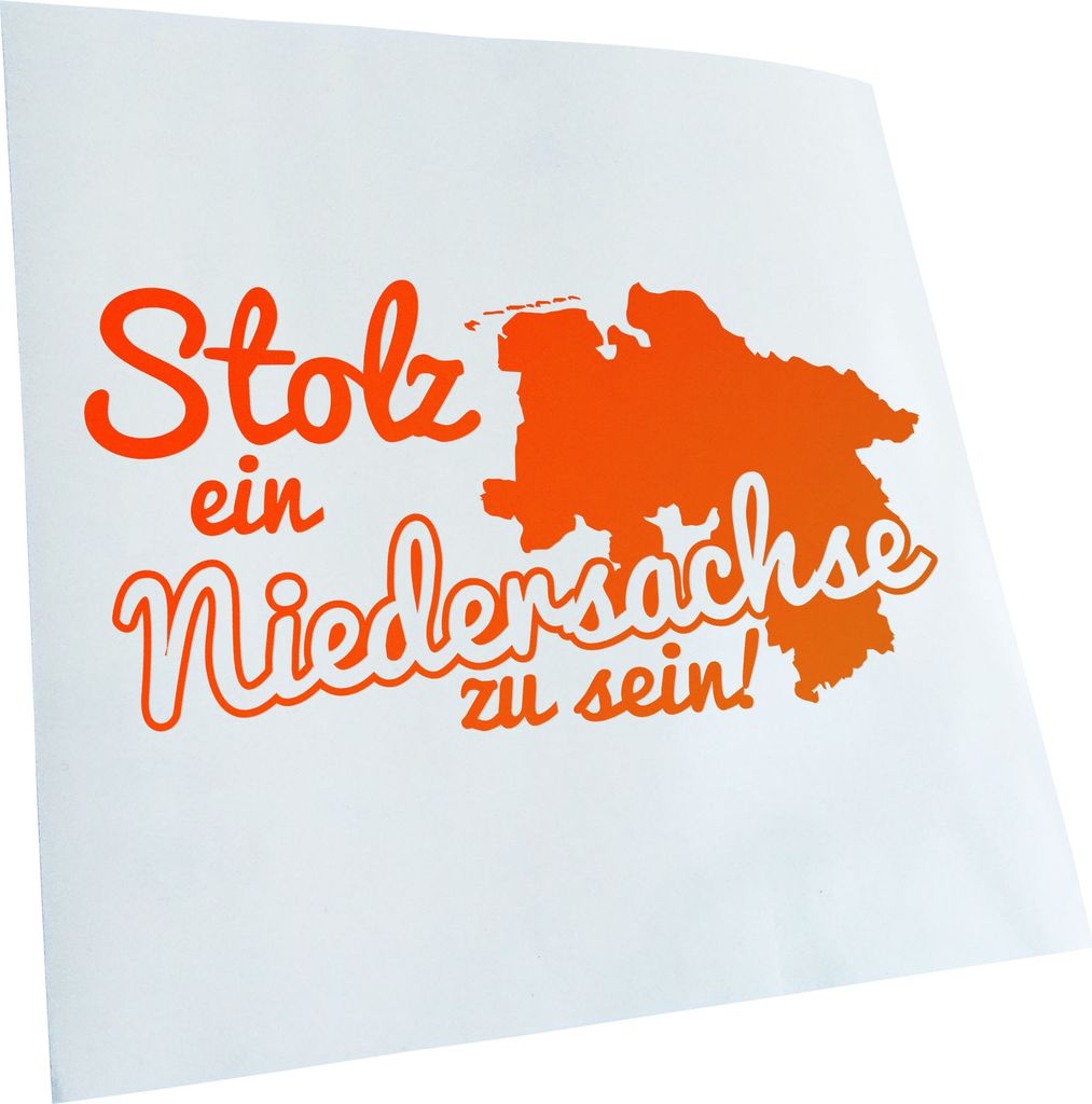 Kiwistar - Autoaufkleber - Niedersachse Stolz - Orange - 20x10cm - Aufkleber für Auto, Laptop, Fahrrad, LKW, Motorrad mehrfarbig JDM Decal Racing