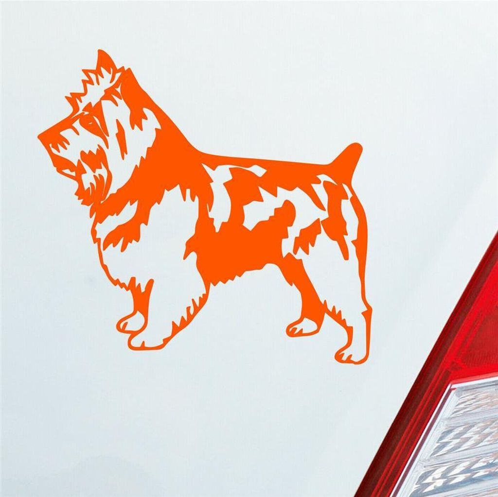 Auto Aufkleber Terrier Tier Hund Dog Animal 11x10 cm Orange Sticker Heckscheibenaufkleber