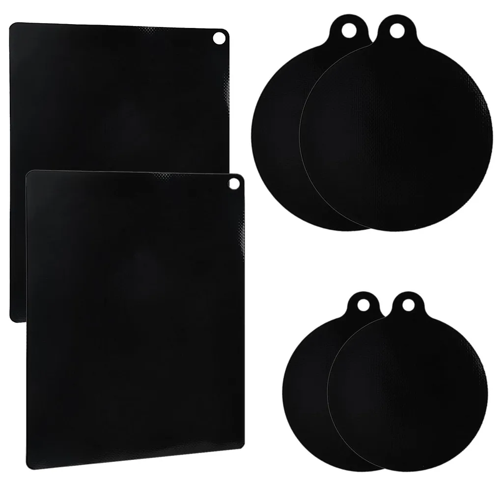 Lot de 6 tapis induction en silicone et fibre de verre noir protecteur