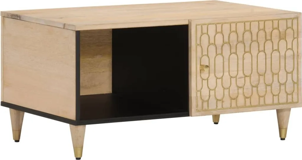 Tavolino 80x50x40 cm in legno massiccio di mango