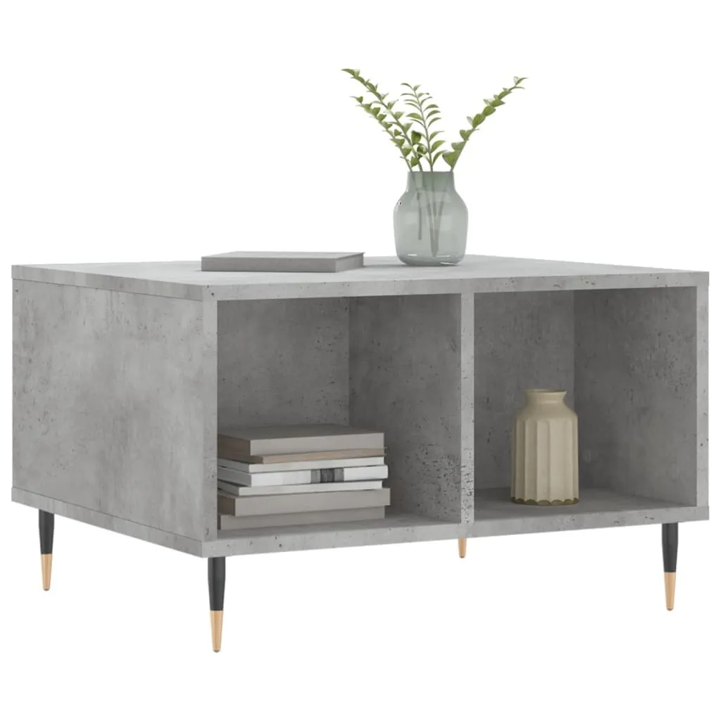 Tavolino in cemento grigio 60x50x36,5 cm materiale a base di legno - 3