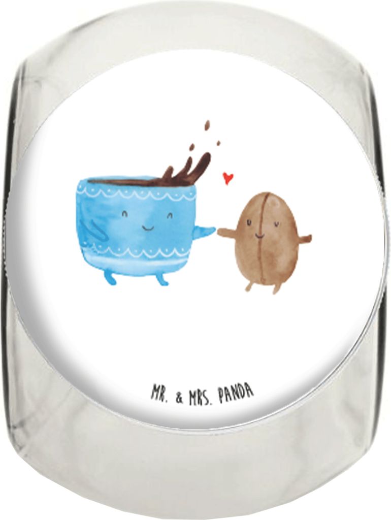 Mr. & Mrs. Panda Kaffeedose Kaffee Bohne XL 2000ml - Weiß - Geschenk, Tiermotive, Aufbewahrungsdose, Bonboniere, Glück, Zufriedenheit, Genuss, Ka...