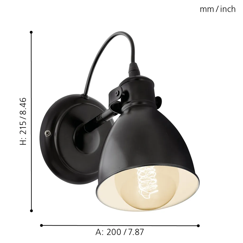 EGLO lampada da parete "PRIDDY" in bianco e nero 49468 - 14