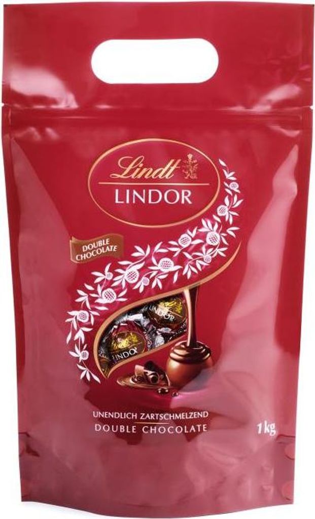 Lindt Lindor Kugeln Vollmilch Double Chocolate 1kg Produktbild 