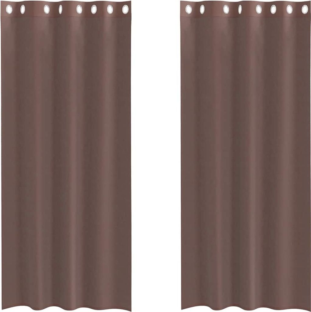 vidaXL Zasłony woalowe z oczkami 2 szt. Brązowy 140x225 cm Zdjęcie produktu 