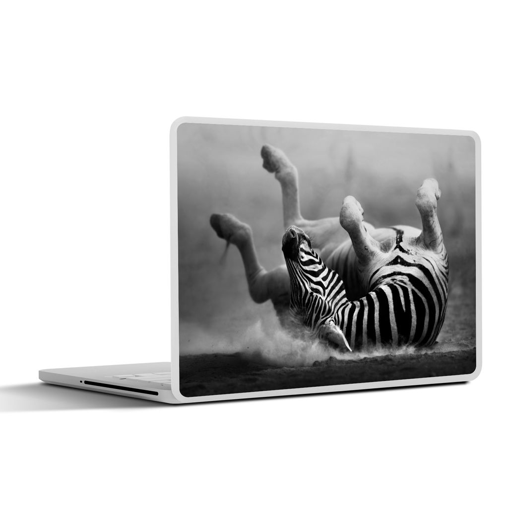 MuchoWow Laptop Aufkleber Sticker Cover Zebra - Tiere - Schwarz - Weiß 32.5x23.5 cm - Sticker für Laptop - Selbstklebend