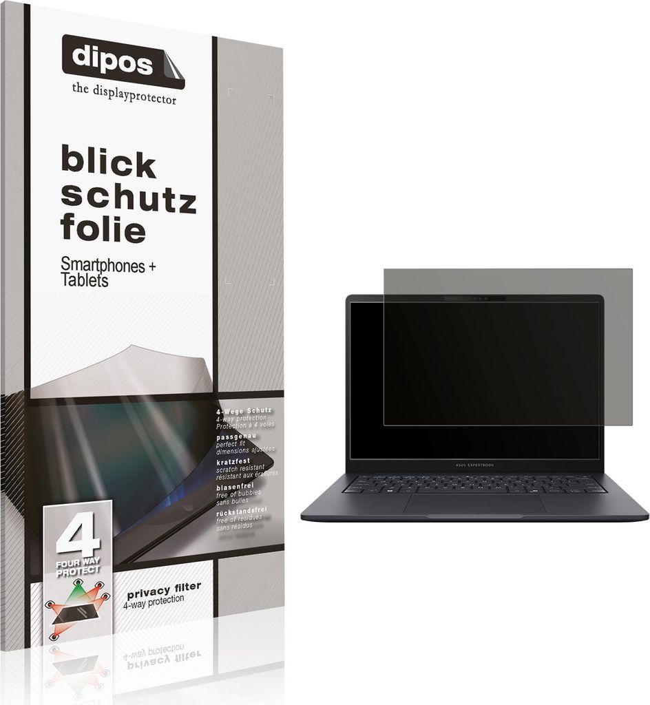 Blickschutzfolie für Asus ExpertBook B5 B5405 matt Schutzfolie Folie Display Schutz dipos
