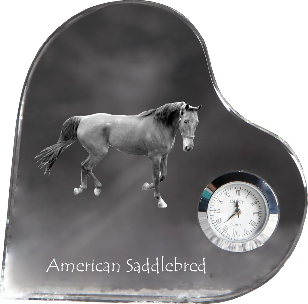 Horloge sur pied personnalisée avec motif de cheval pour étagère