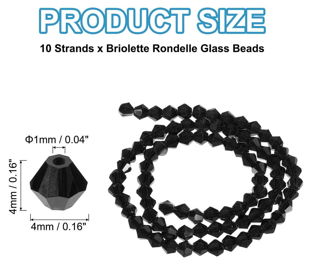4mm Bicone Kristallglasperlen, 840 Stš¹ck Rondelle Perlen Facettierte Kristallperlen Charms Gro?packung fš¹r Schmuckherstellung Ohrringe Armb?n...