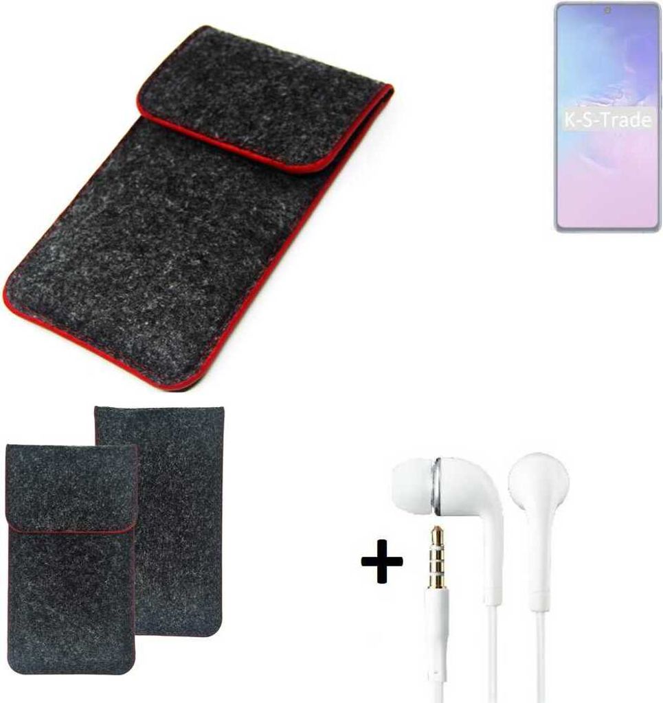 K-S-Trade Handy Schutz Hülle kompatibel mit Samsung Galaxy Note 10 Lite Schutzhülle Handyhülle Filztasche Pouch Tasche Case Sleeve Filzhülle