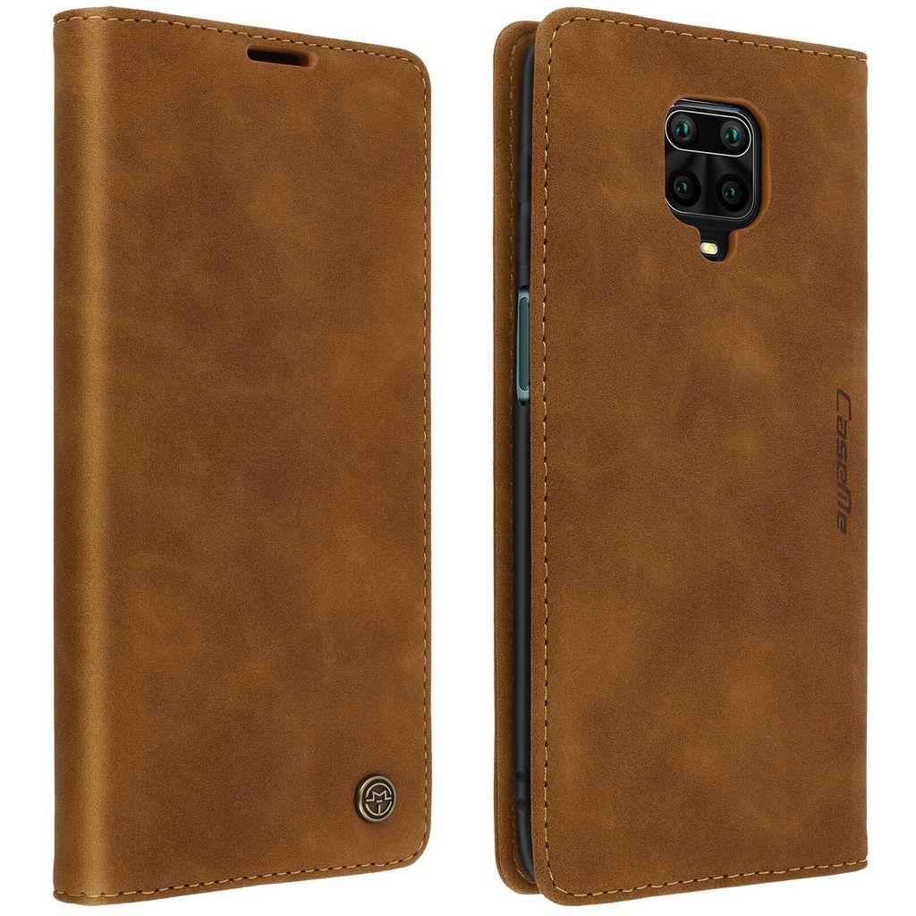 CaseMe Vintage Klappetui für Redmi Note 9S / 9 Pro / 9 Pro Max – Hellbraun