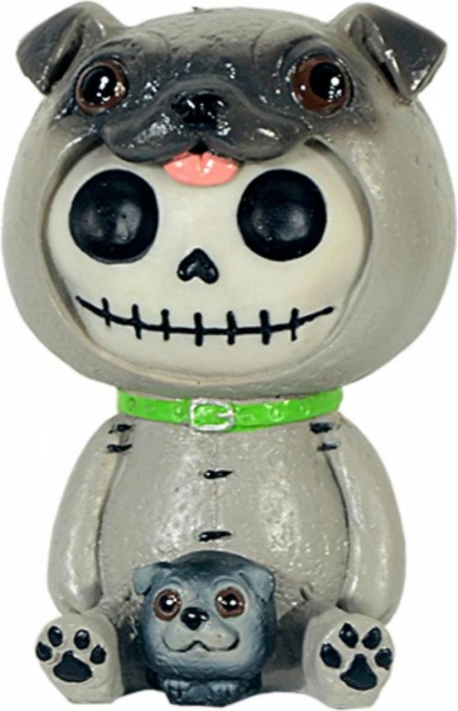 Kleine Mops Furrybones Figur - Pug Skelettfigur für Sammler von Furrybones Figuren