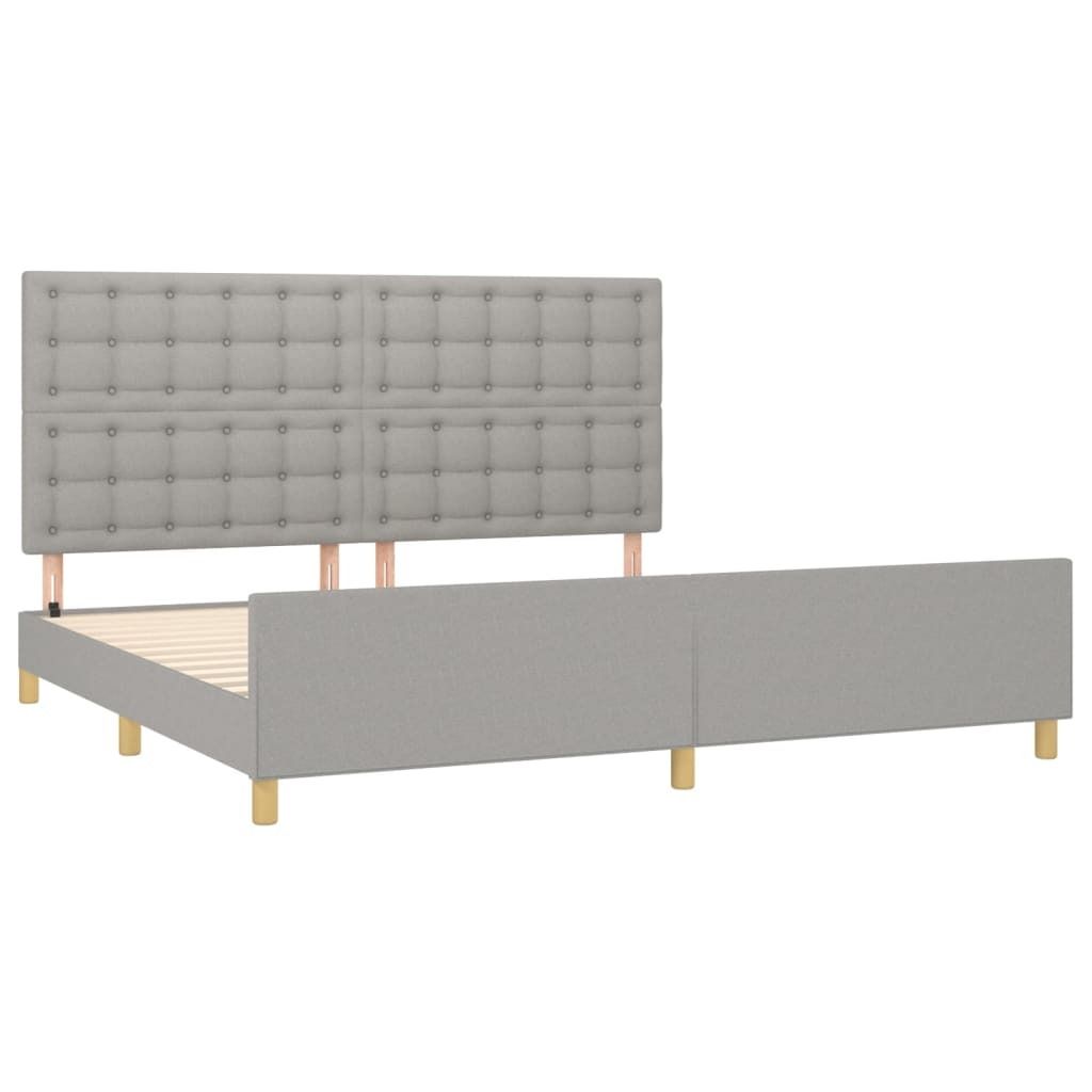 vidaXL Bettgestell ohne Matratze Hellgrau 200x200 cm Stoff