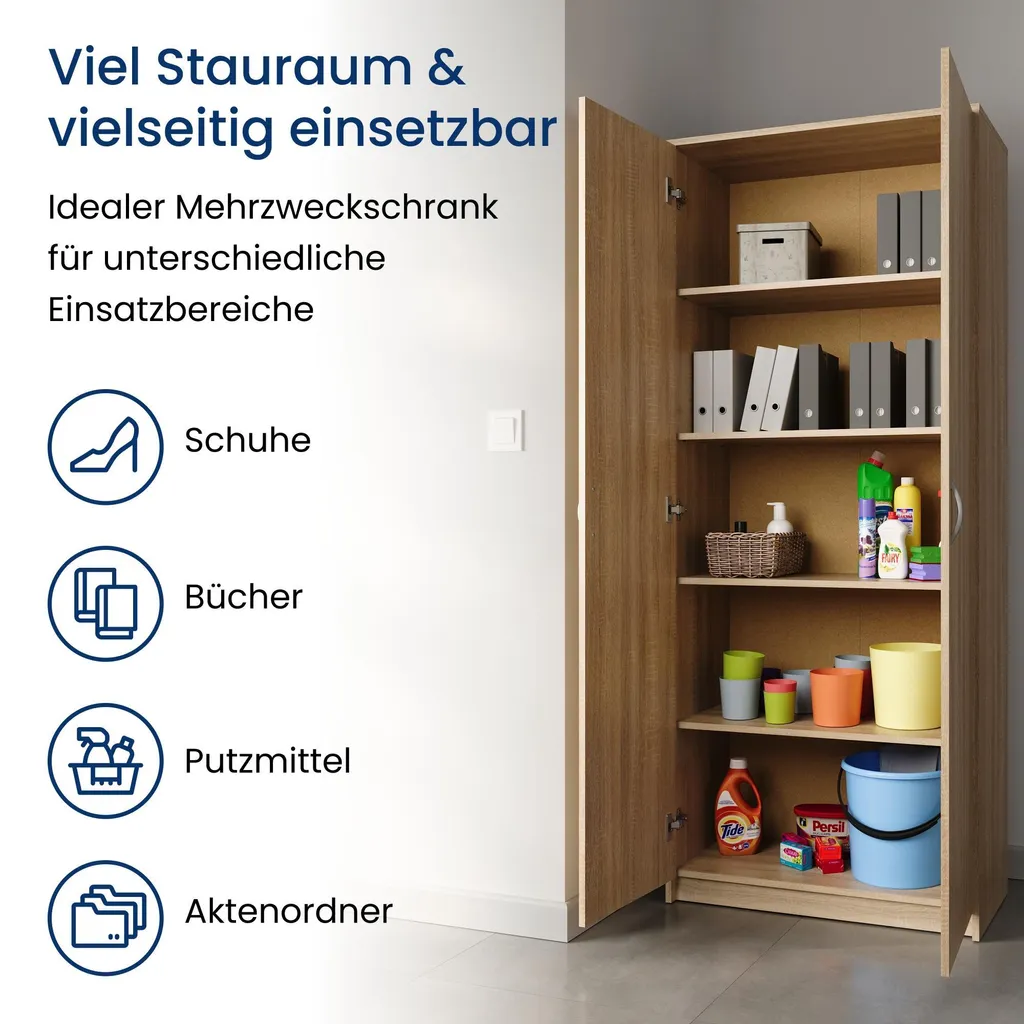 Armoire de bureau pour dossiers 5 compartiments meuble de rangement mat - 3