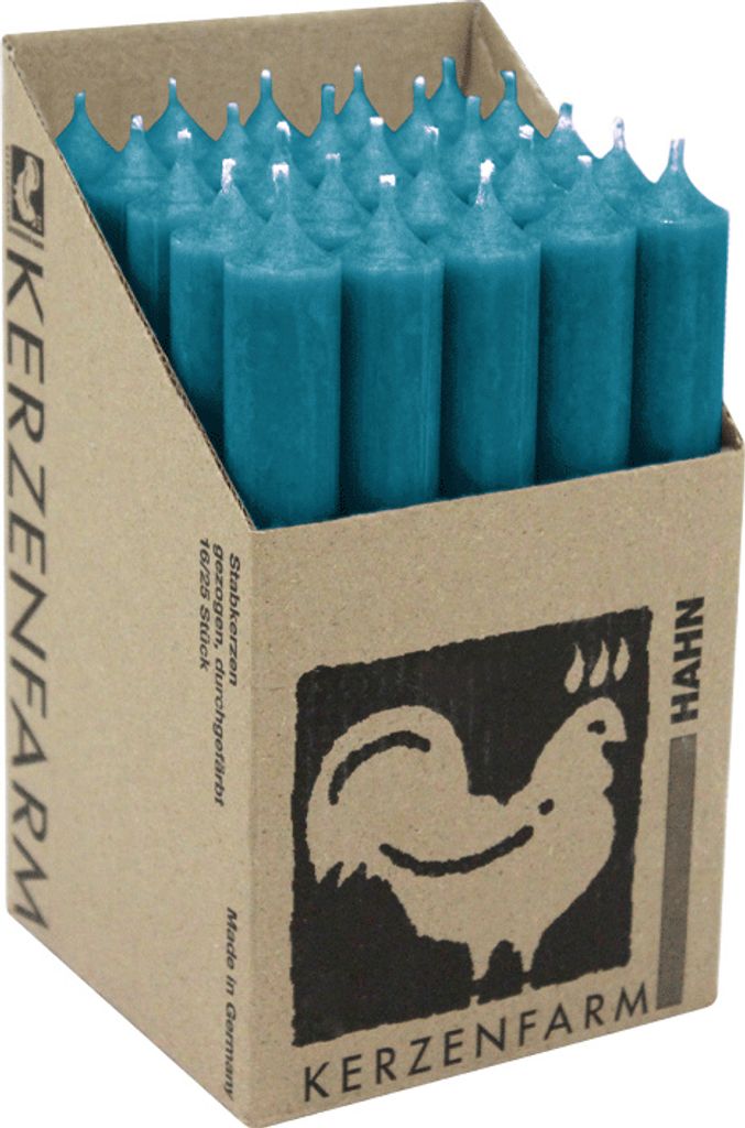 Bougies à tige en paraffine, 180/22 mm, bleu océan, Image du produit 